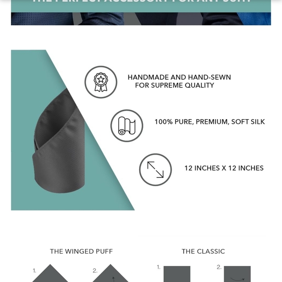 John William Silk  Woven Mens Pocket Square for Men Wedding and Tuxedo Burgundy - Picture 2 of 5